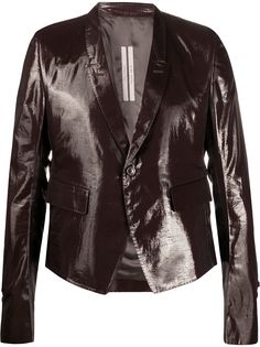 Rick Owens приталенный пиджак с эффектом металлик