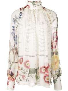 Oscar de la Renta блузка с цветочным принтом