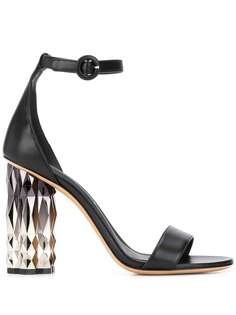Salvatore Ferragamo босоножки на контрастном каблуке