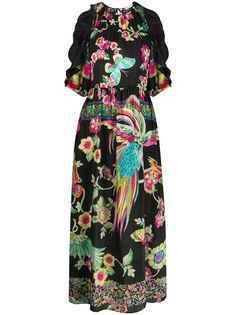 RedValentino платье миди с цветочным принтом