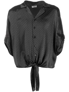 Saint Laurent декорированная рубашка с завязками