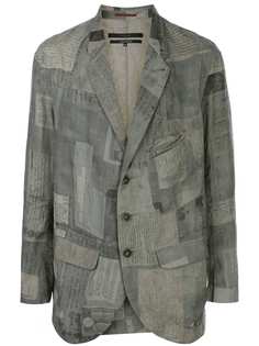 Ziggy Chen пиджак с принтом в технике пэчворк