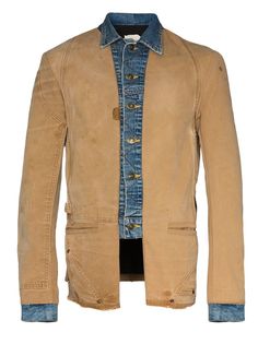 Greg Lauren деконструированная куртка Trucker Front Ollie