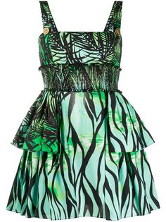 Fausto Puglisi многослойное платье мини с принтом
