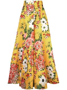 Carolina Herrera расклешенные брюки с цветочным принтом