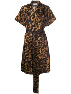 Alberto Biani платье с леопардовым принтом и поясом