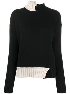 Marni свитер асимметричного кроя с высоким воротником