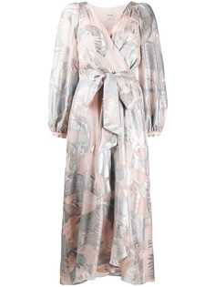 Temperley London жаккардовое платье-миди с эффектом металлик