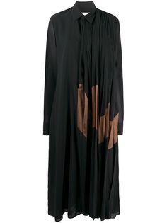 Jil Sander шифоновое платье-рубашка со складками