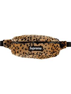 Supreme флисовая поясная сумка с леопардовым принтом