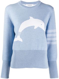 Thom Browne жаккардовый пуловер с полосками 4-Bar