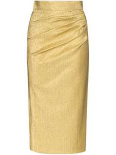 Dolce & Gabbana юбка-карандаш из ткани ламе со сборками