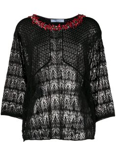Blumarine декорированный трикотажный топ