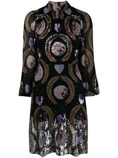 Temperley London платье с пайетками и принтом