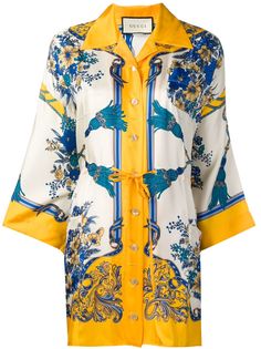 Gucci рубашка-кимоно с принтом