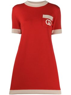Gucci короткое платье-футболка с логотипом GG
