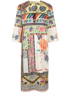 Etro платье с принтом и V-образным вырезом