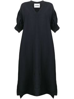 Jil Sander платье миди со сборками на рукавах