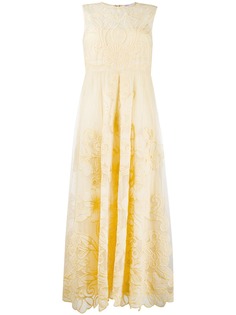 RedValentino длинное платье с вышивкой