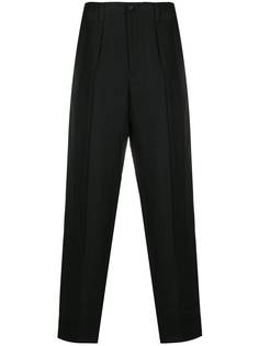 Yohji Yamamoto брюки прямого кроя со складками