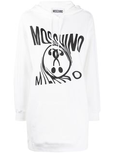 Moschino платье-худи с логотипом