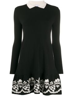 RedValentino платье с цветочной вышивкой