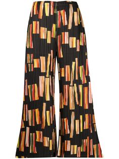Pleats Please Issey Miyake брюки с геометричным принтом и складками