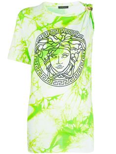 Versace футболка с принтом тай-дай и декором Medusa