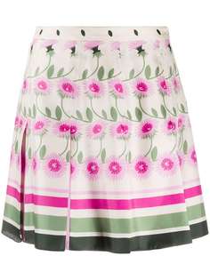Valentino юбка со складками и цветочным принтом