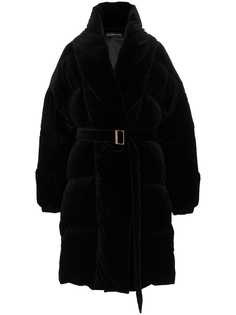 Alexandre Vauthier бархатное пальто-пуховик