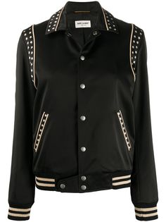 Saint Laurent куртка-бомбер с принтом