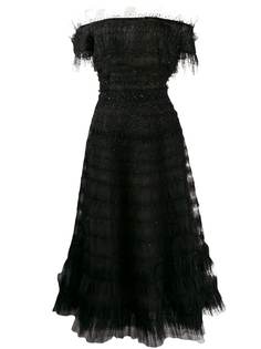 Marchesa платье из тюля с открытыми плечами