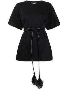 Valentino футболка оверсайз с короткими рукавами и поясом