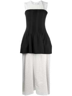 Nina Ricci многослойное платье в полоску со вставкой