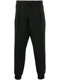 Yohji Yamamoto укороченные брюки со складками