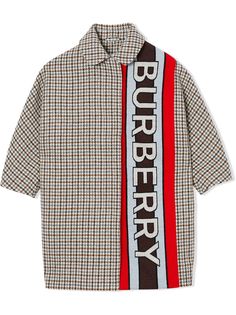 Burberry Kids пальто в ломаную клетку с логотипом