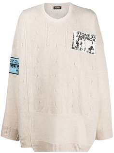 Raf Simons джемпер оверсайз с нашивками