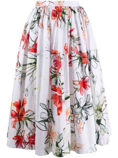 Alexander McQueen юбка с цветочным принтом