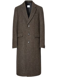 Burberry твидовое пальто с узором в елочку