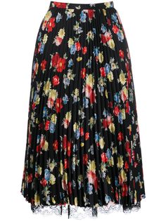 Ermanno Scervino плиссированная юбка с цветочным принтом