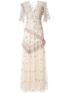 Needle & Thread длинное платье с цветочной вышивкой