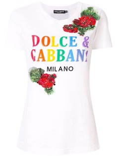 Dolce & Gabbana футболка с вышивкой и принтом