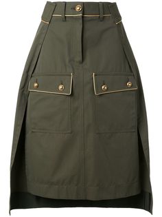 Sacai твиловая юбка с завышенной талией