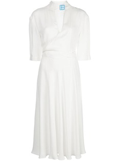 Off-White платье миди с нашивкой-логотипом