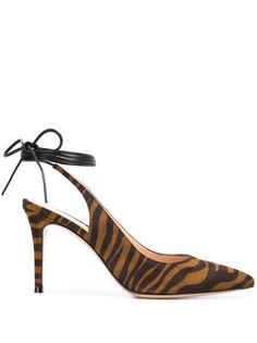 Gianvito Rossi туфли с завязками и принтом