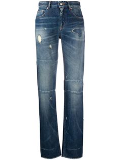 Mm6 Maison Margiela джинсы прямого кроя с эффектом потертости