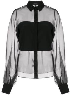 Cushnie прозрачная рубашка с объемными рукавами