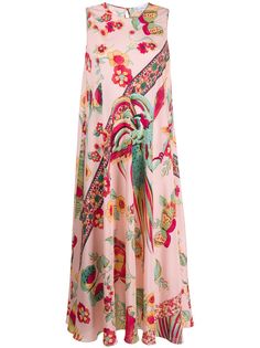 RedValentino платье с принтом Bird of Paradise