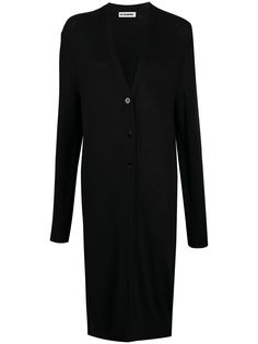 Jil Sander длинный кардиган с V-образным вырезом