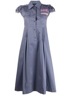 Mr & Mrs Italy платье-рубашка с вышивкой и бахромой на рукавах